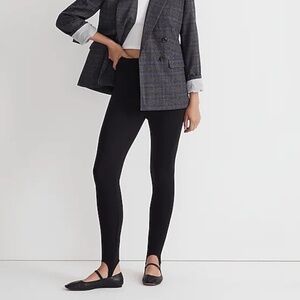 Madewell Black Stirrup Leggings — Sleek High-Rise Fit
